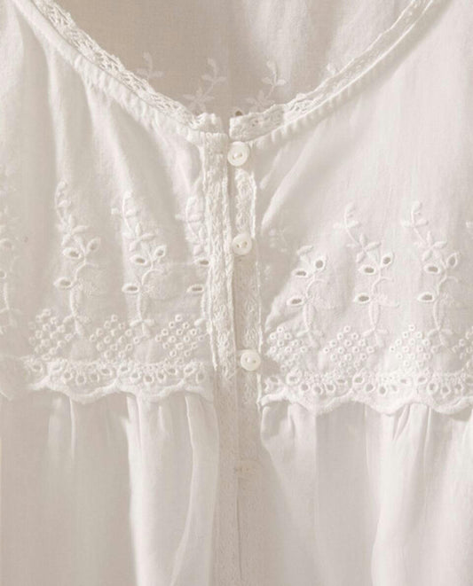 EMBROIDERED COTTON NIGHTDRESS