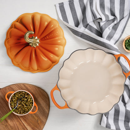 Signature Cast Iron 4-quart Flame Persimmon Pumpkin Cocotte