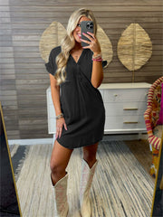 New Denim Washed Flutter Sleeve Dress (Buy 2 Free Shipping)
