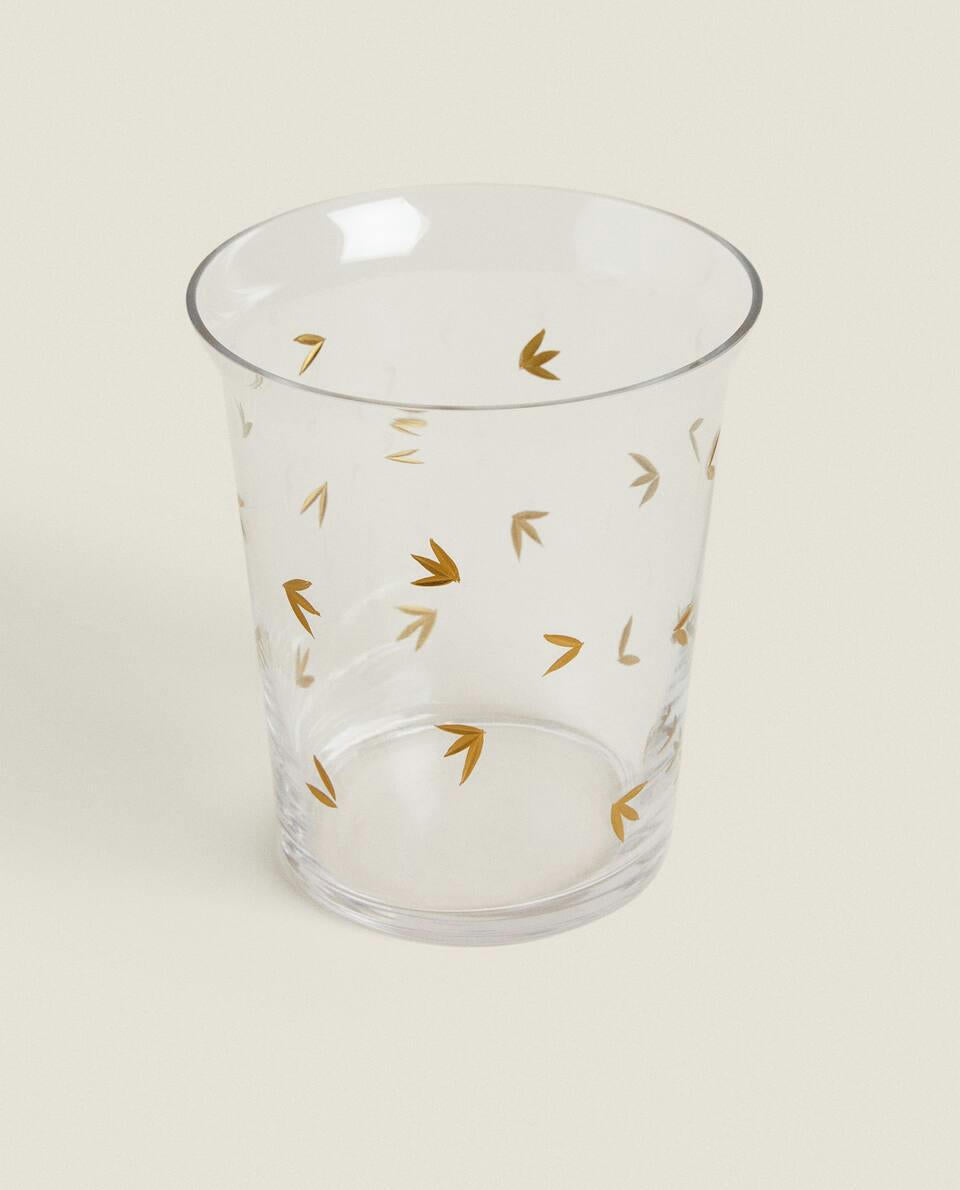 CHRISTMAS LEAF TALL GLASS