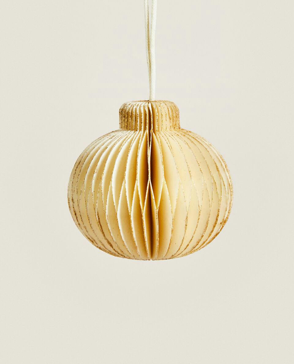 PACK OF CHRISTMAS PAPER BAUBLE DECORATIONS (PACK OF 6)