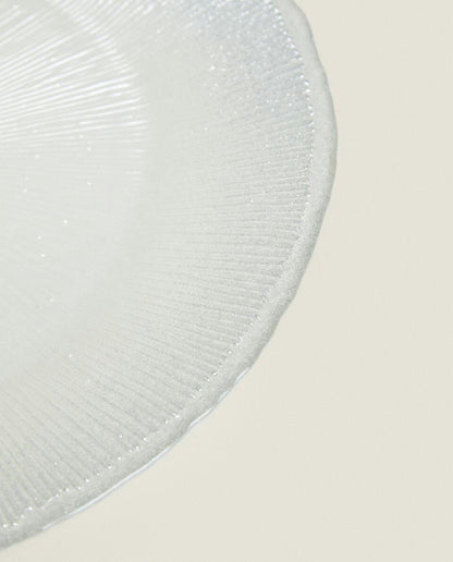 CHRISTMAS GLITTER GLASS SERVICE PLATE