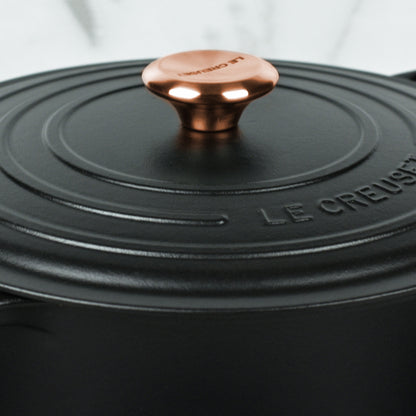 Signature Cast Iron 8-quart Licorice Oval Dutch Oven with Copper Knob