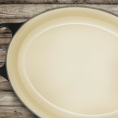 Signature Cast Iron 6.75-quart Licorice Oval Dutch Oven