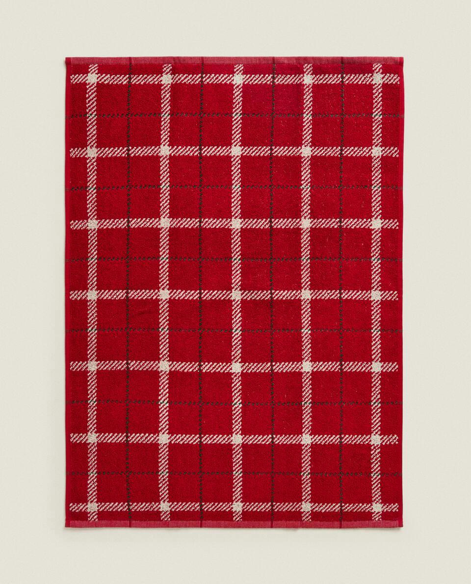 CHRISTMAS TARTAN COTTON TEA TOWEL