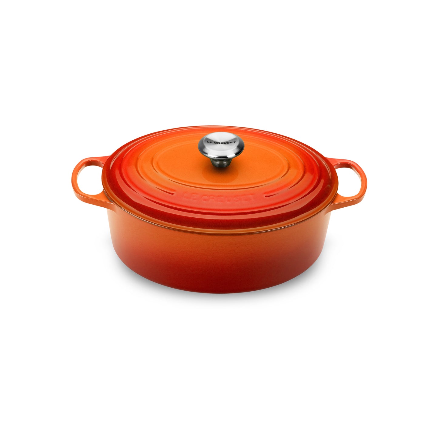 Signature Cast Iron 2.75-quart Flame Oval Dutch Oven
