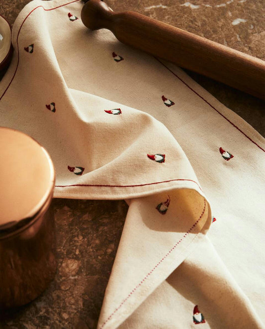 CHRISTMAS GNOME COTTON TEA TOWEL