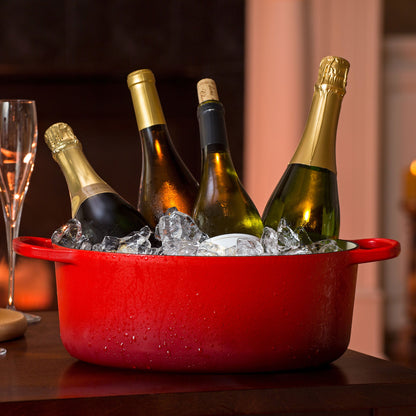 Signature Cast Iron 9.5-quart Cerise Oval Dutch Oven