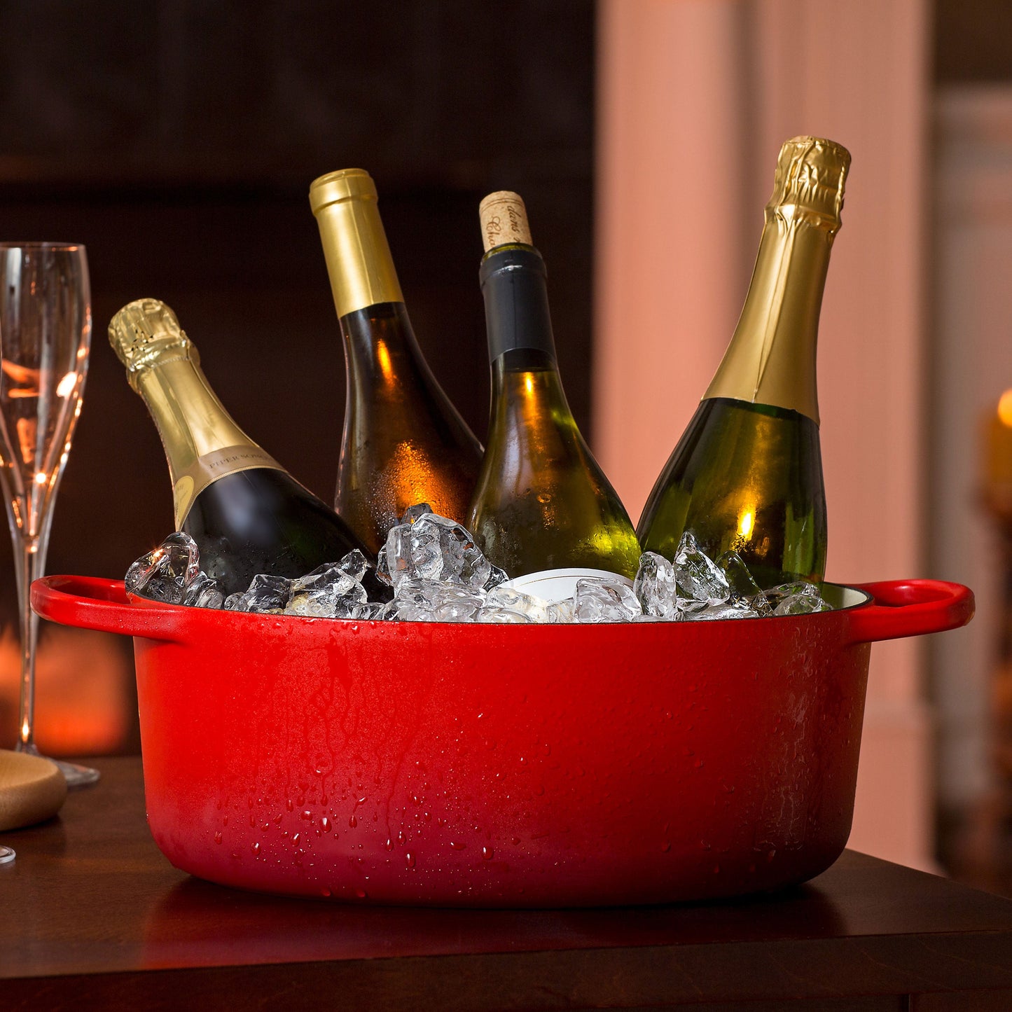 Signature Cast Iron 5-quart Cerise Oval Dutch Oven