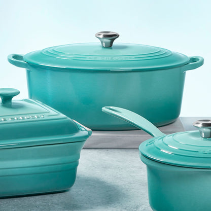 Signature Cast Iron 5-quart Caribbean Oval Dutch Oven