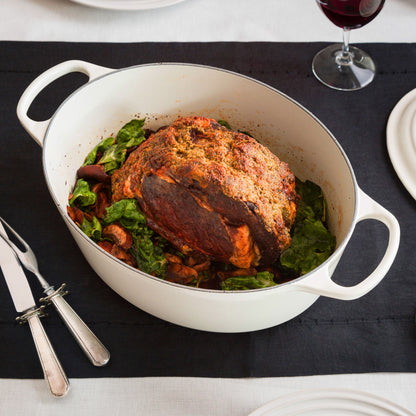 Signature Cast Iron 9.5-quart White Oval Dutch Oven