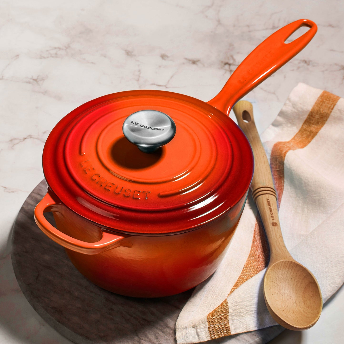 Signature Cast Iron 2.25-quart Flame Saucepan