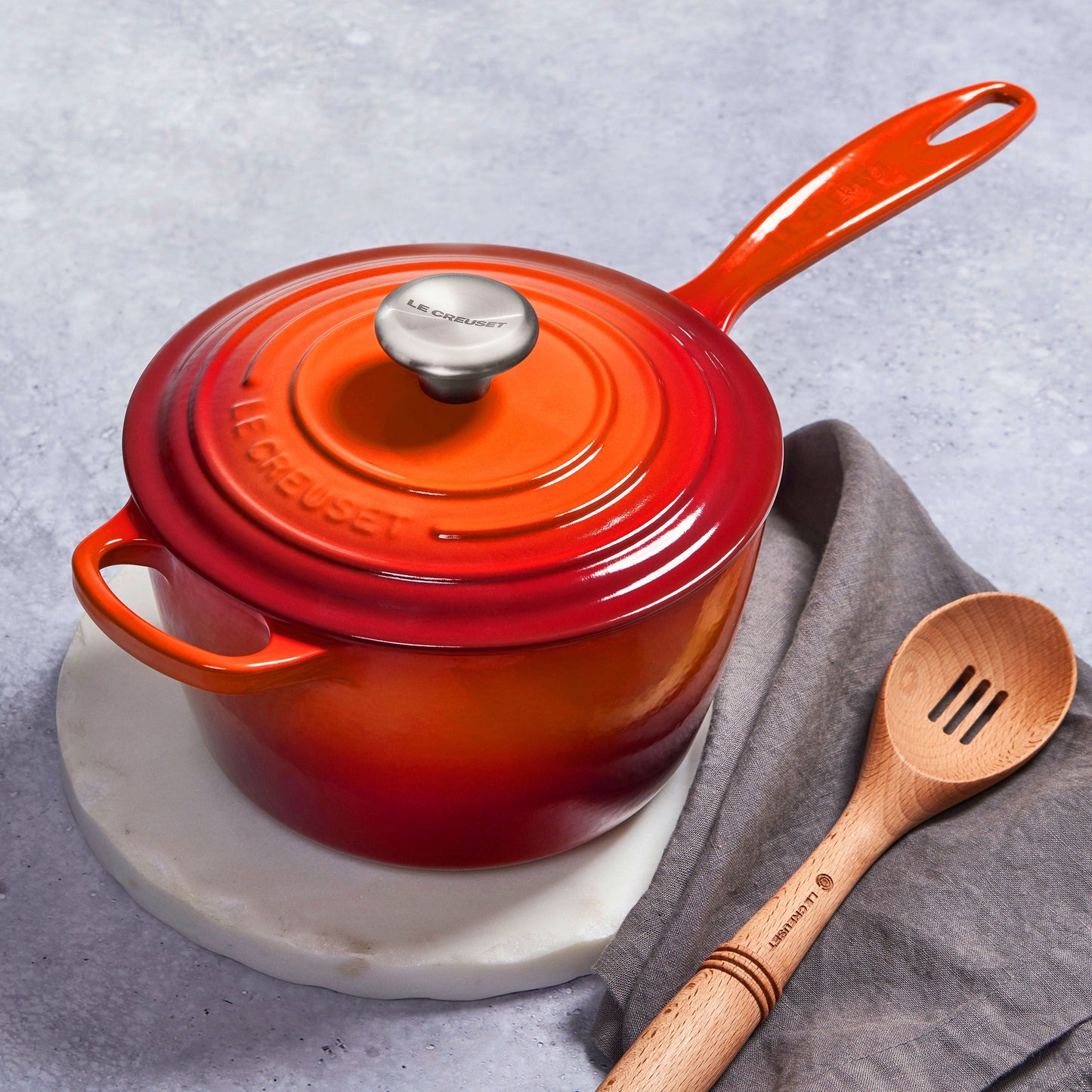 Signature Cast Iron 2.25-quart Flame Saucepan