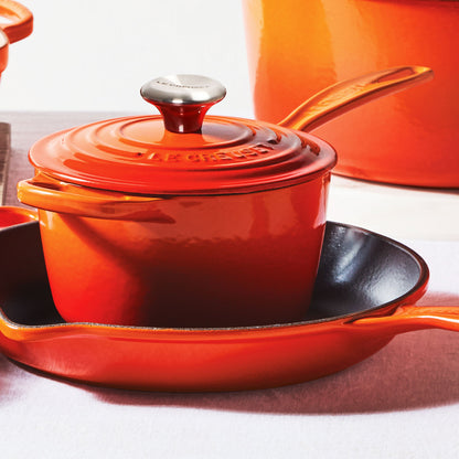 Signature Cast Iron 1.75-quart Flame Saucepan