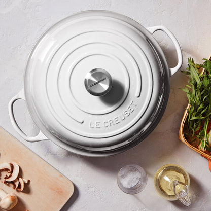 Signature Cast Iron 3.5-quart White Braiser