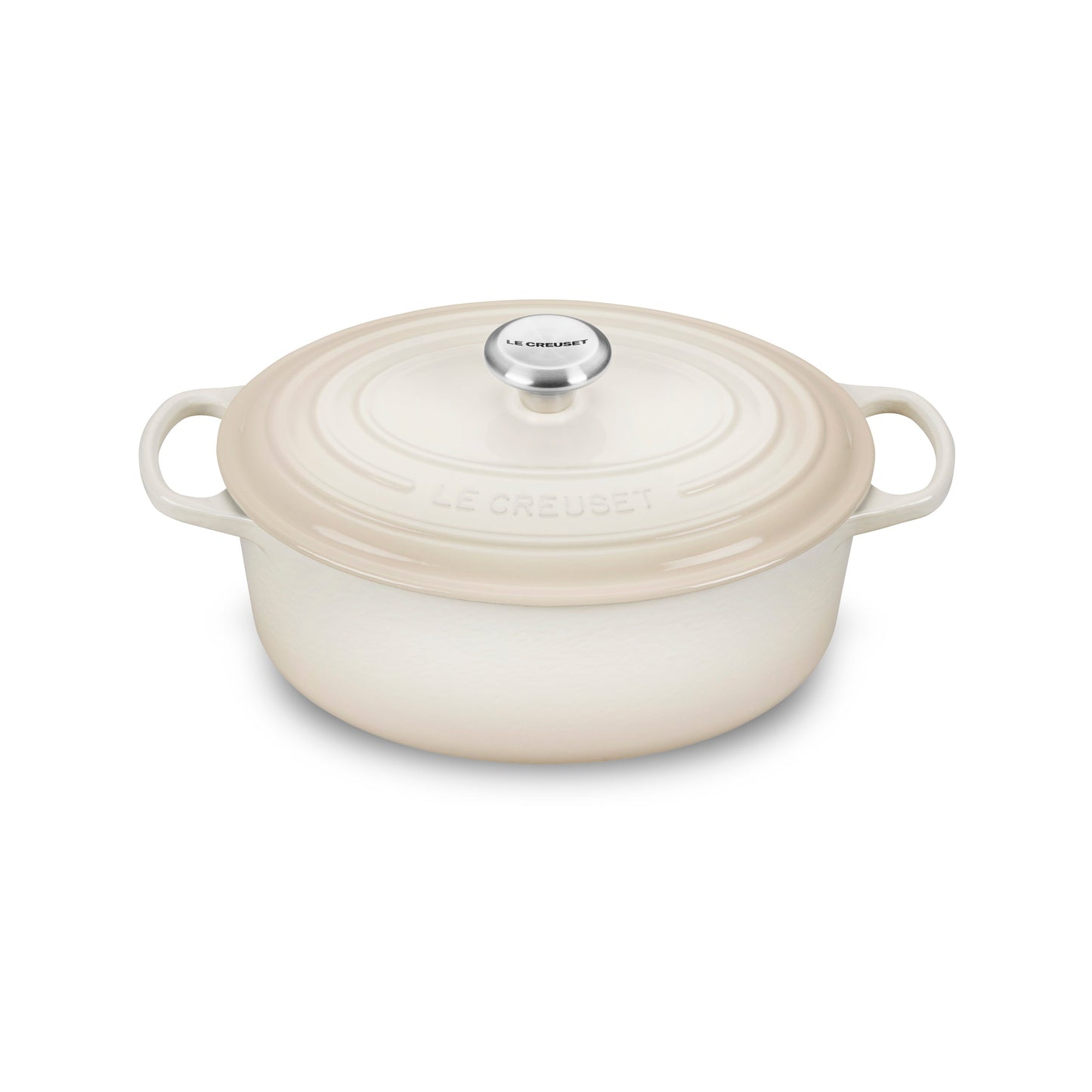 Signature Cast Iron 5-quart Meringue Oval Dutch Oven