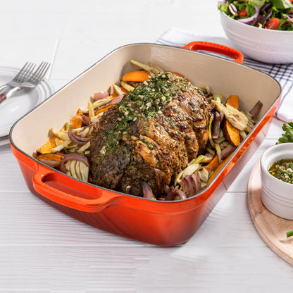 Signature Cast Iron 12.75-inch x 9.75-inch Flame Roasting Pan