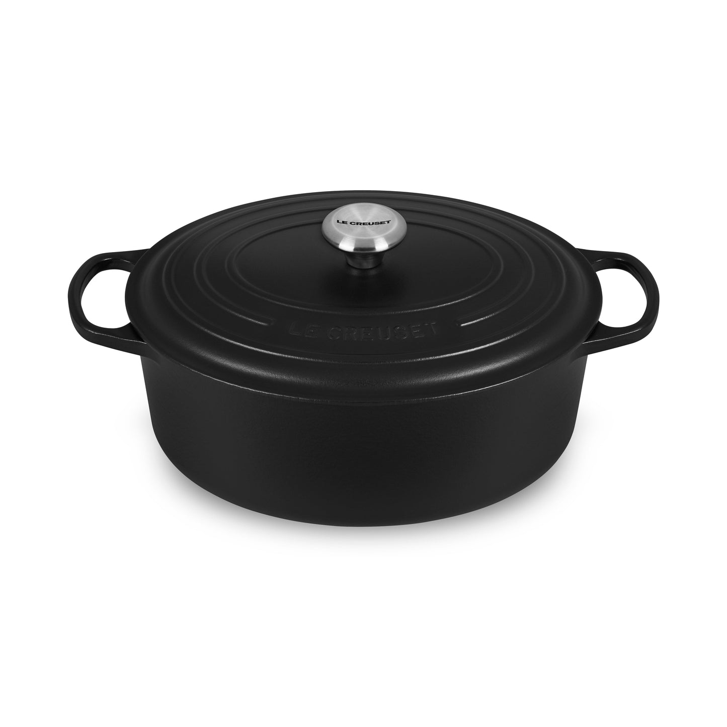 Signature Cast Iron 6.75-quart Licorice Oval Dutch Oven