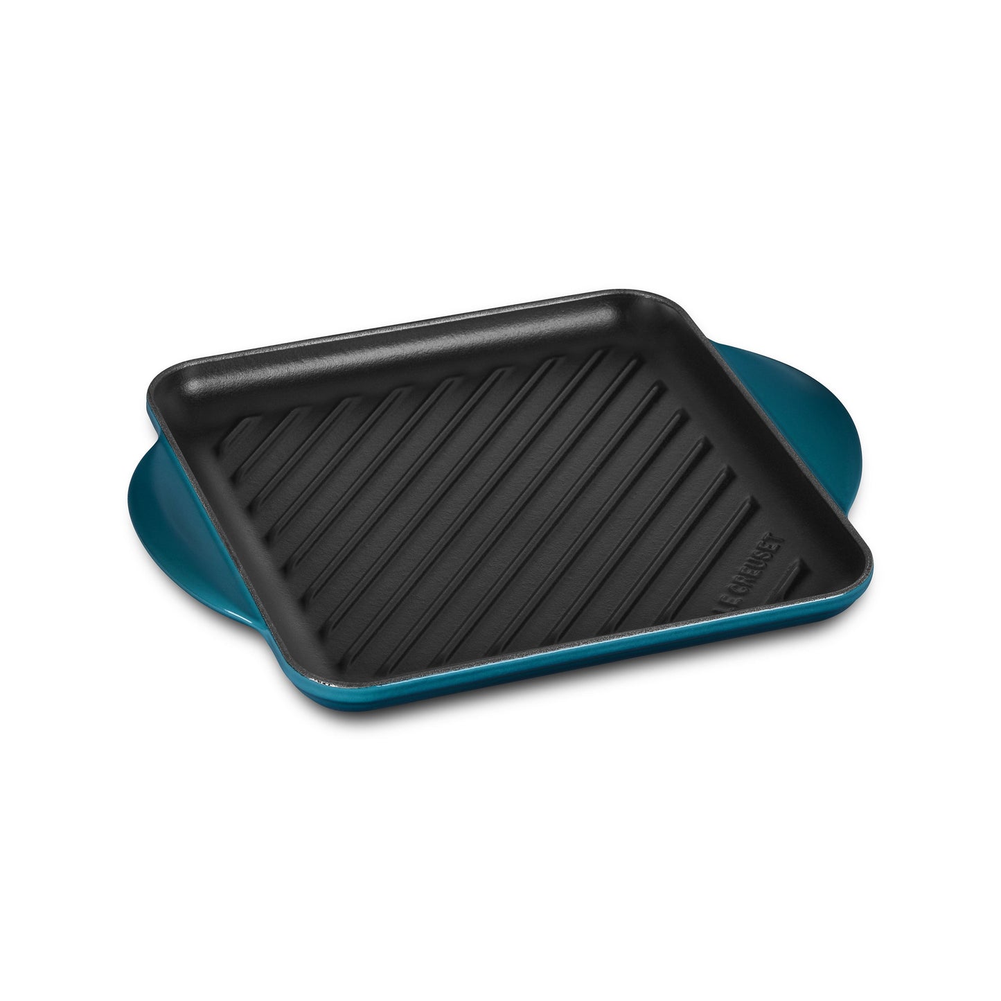 Cast Iron 9.5-inch Deep Teal Square Grill Pan