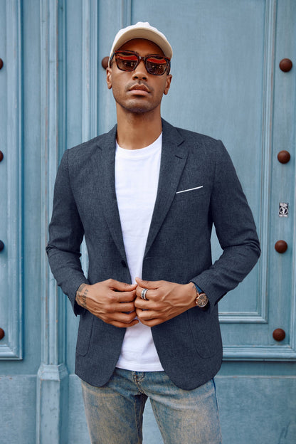 Blazer de sport décontracté pour homme, veste d'affaires légère à deux boutons 