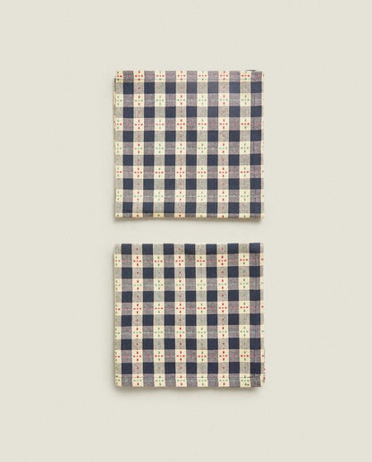PACK OF CHECK CHRISTMAS NAPKINS (PACK OF 2)