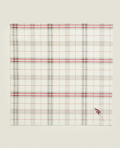PACK OF CHECK NAPKINS WITH CHRISTMAS STRIPES (PACK OF 2)