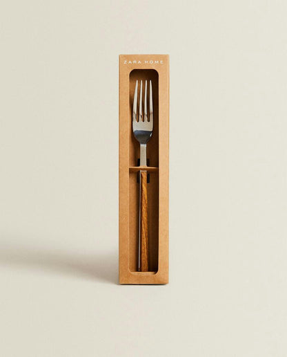 BOX 4 FORKS WITH WOOD-EFFECT HANDLES