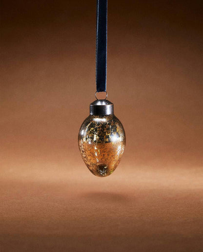 SHINY GLASS OVAL CHRISTMAS DECORATION