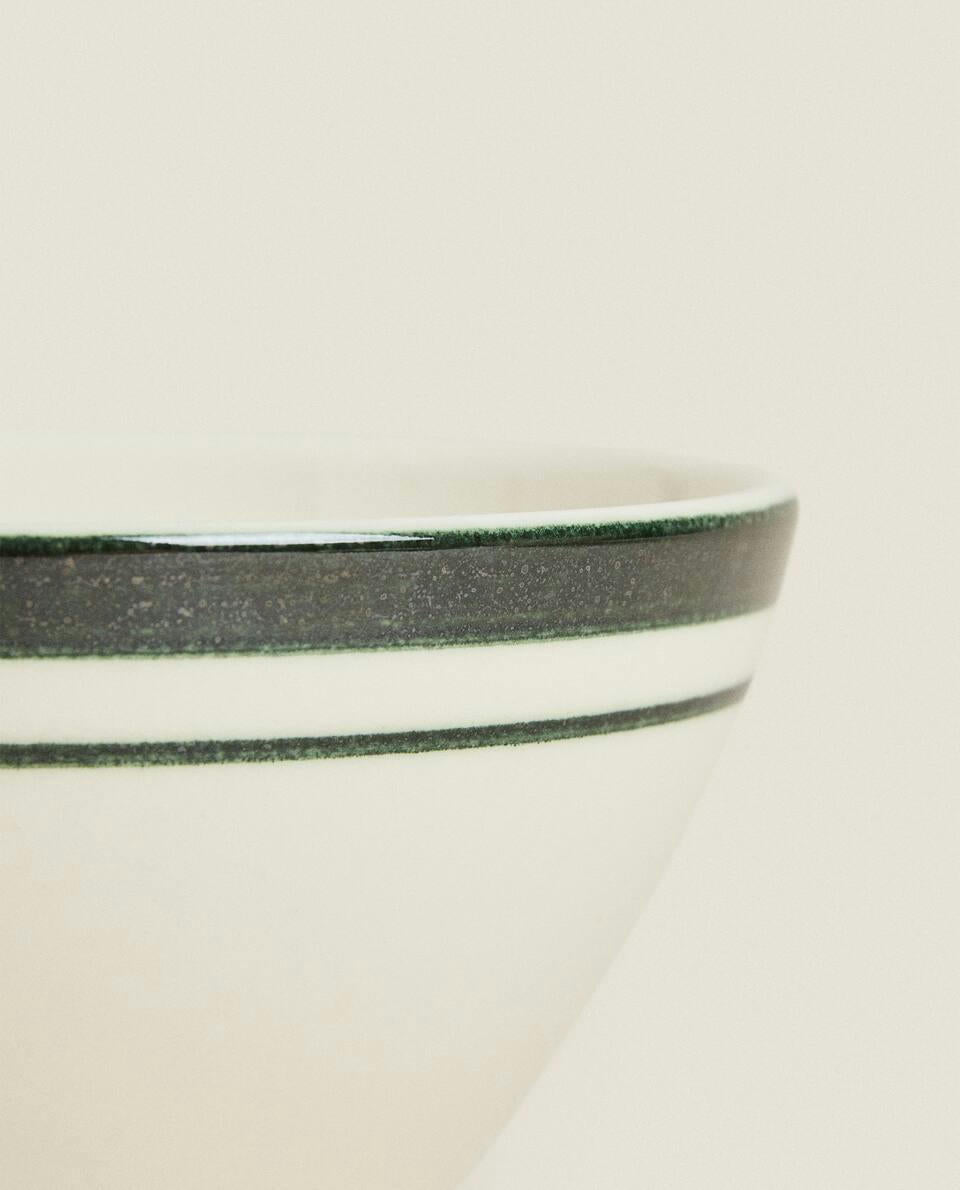 CHRISTMAS STRIPED EARTHENWARE BOWL