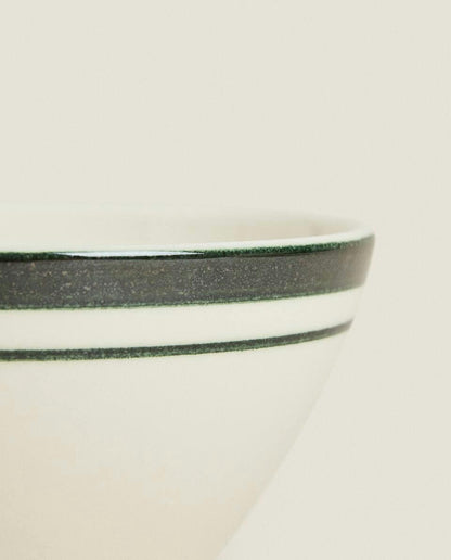 CHRISTMAS STRIPED EARTHENWARE BOWL