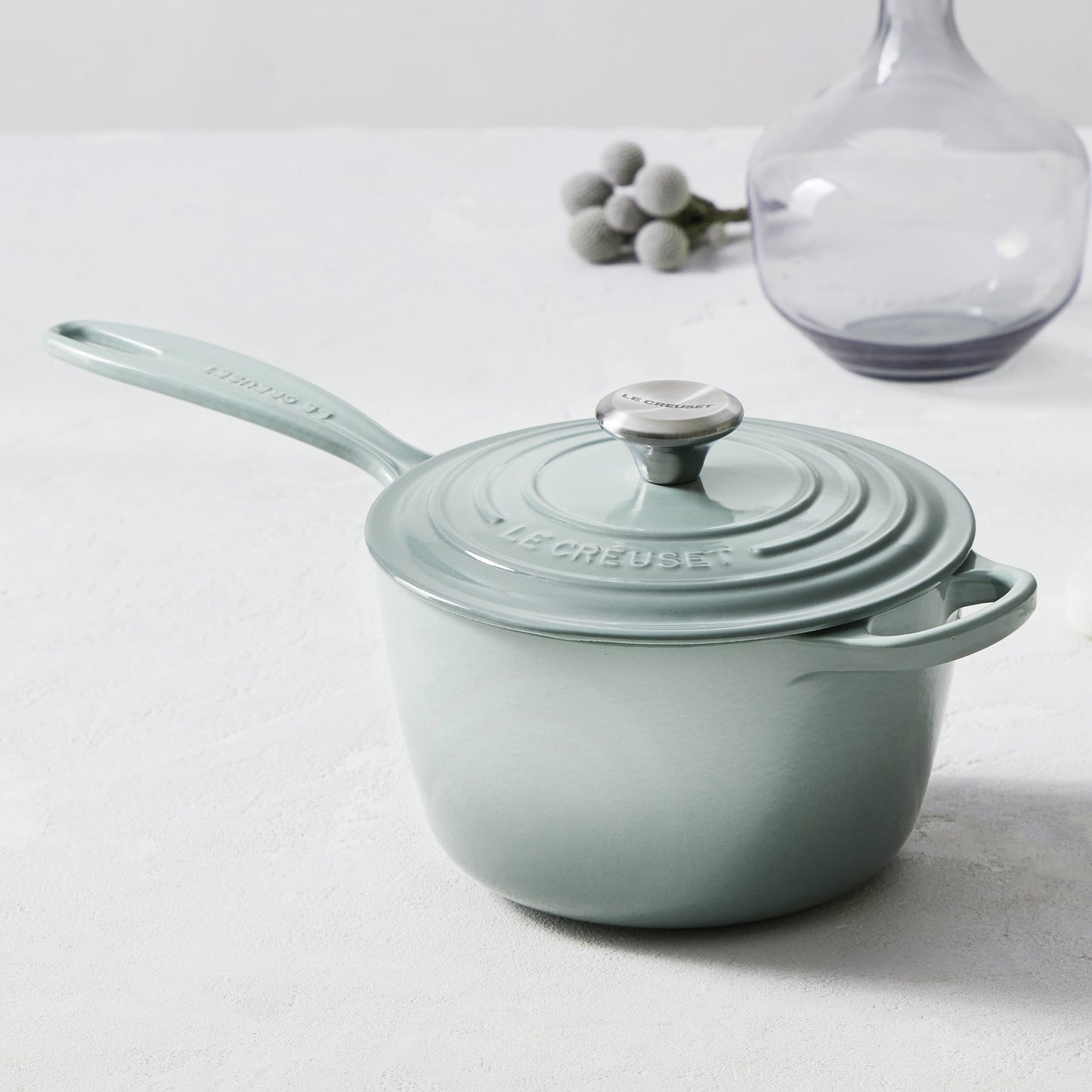 Signature Cast Iron 1.75-quart Sea Salt Saucepan