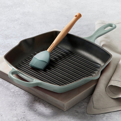 Signature Cast Iron 10.25-inch Sea Salt Square Grill Pan