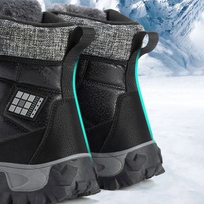 (⏰Zeitlich begrenzter Rabatt 49 %) Dicke, warme Schneestiefel für Herren, breite Zehenpartie, rutschfeste, pelzgefütterte Lederstiefel, wasserdichte Winter-Wanderstiefel 