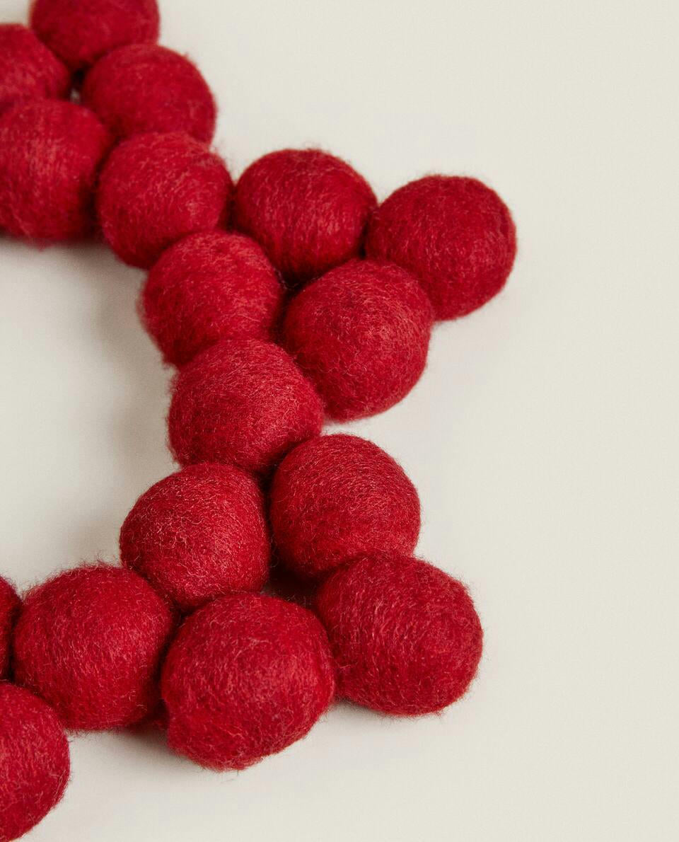 CHRISTMAS STAR-SHAPED WOOL TRIVET