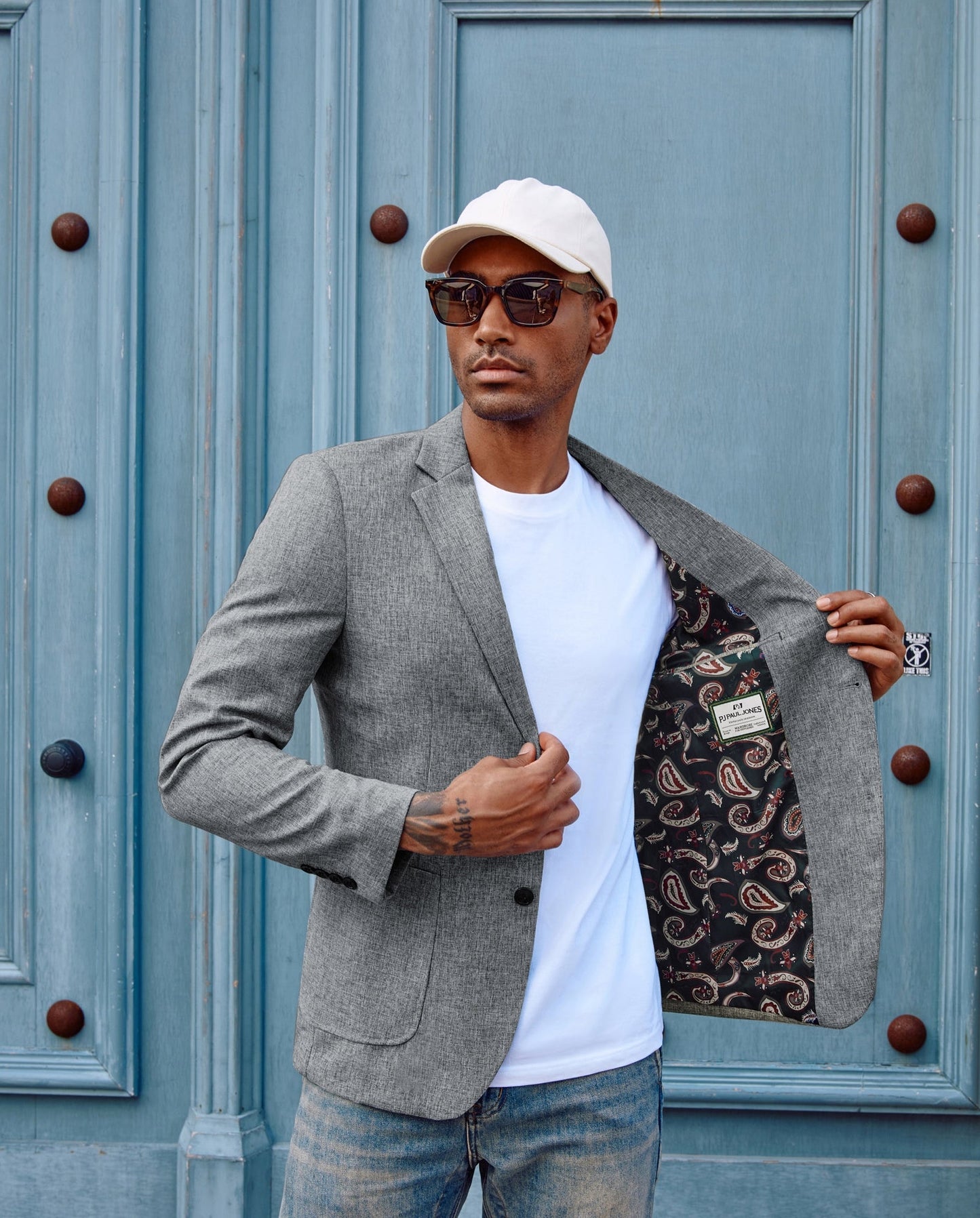 Blazer de sport décontracté pour homme, veste d'affaires légère à deux boutons 