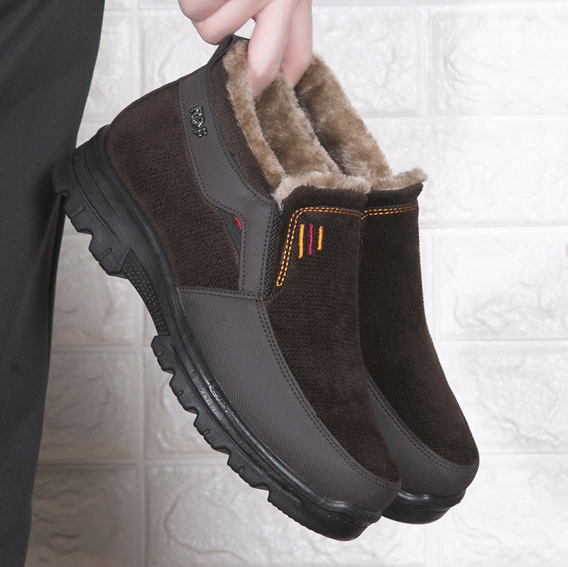 (Zeitlich begrenzter Rabatt 49 % Rabatt) Bequeme, leichte Winterschuhe aus Wolle mit Fußgewölbeunterstützung für Herren, wasserdicht, rutschfest, warm, Schneeschuhe 