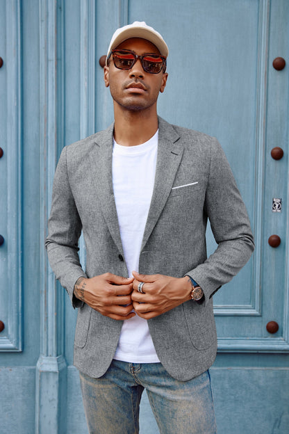 Blazer de sport décontracté pour homme, veste d'affaires légère à deux boutons 