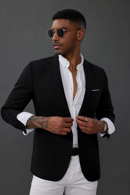 Blazer de sport décontracté pour homme, veste d'affaires légère à deux boutons 