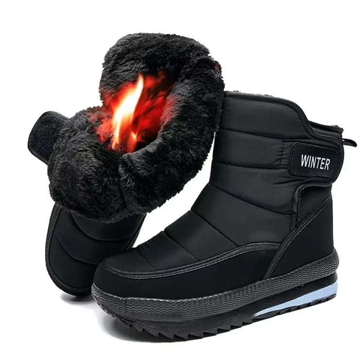 (Vente à durée limitée -70 %) Bottes de neige orthopédiques épaisses et chaudes pour hommes, à bout large, antidérapantes, imperméables, doublées de fourrure 