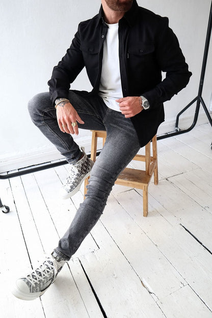 Veste chemise boutonnée pour homme (2 achats, livraison gratuite) 