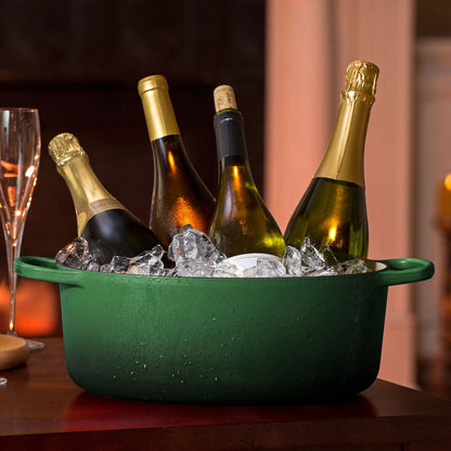 Signature Cast Iron 8-quart Artichaut Oval Dutch Oven with Copper Knob