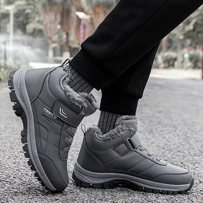 (Begrenzte Zeit 49 % Aktionsrabatt) Warme orthopädische Winter-Wanderstiefel für Herren, wasserdicht, rutschfest, breite Zehenpartie, Fußgewölbeunterstützung 