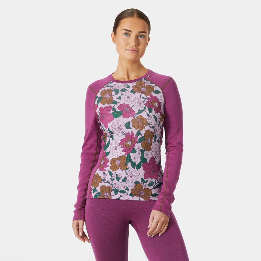 Women's LIFA Merino Midweight Graphic Long-Sleeve Crew Base Layer