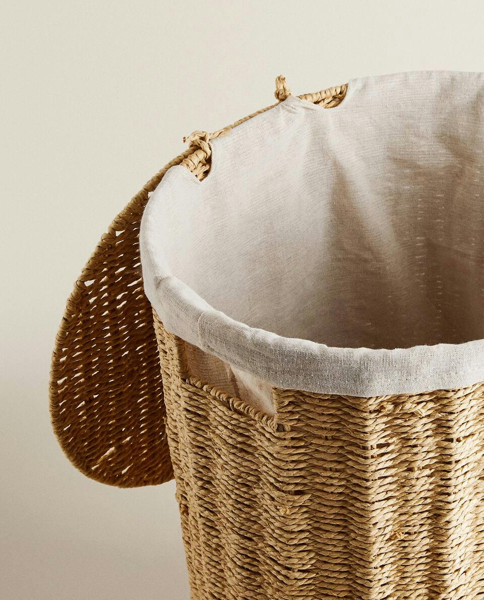 FABRIC-LINED LAUNDRY BASKET