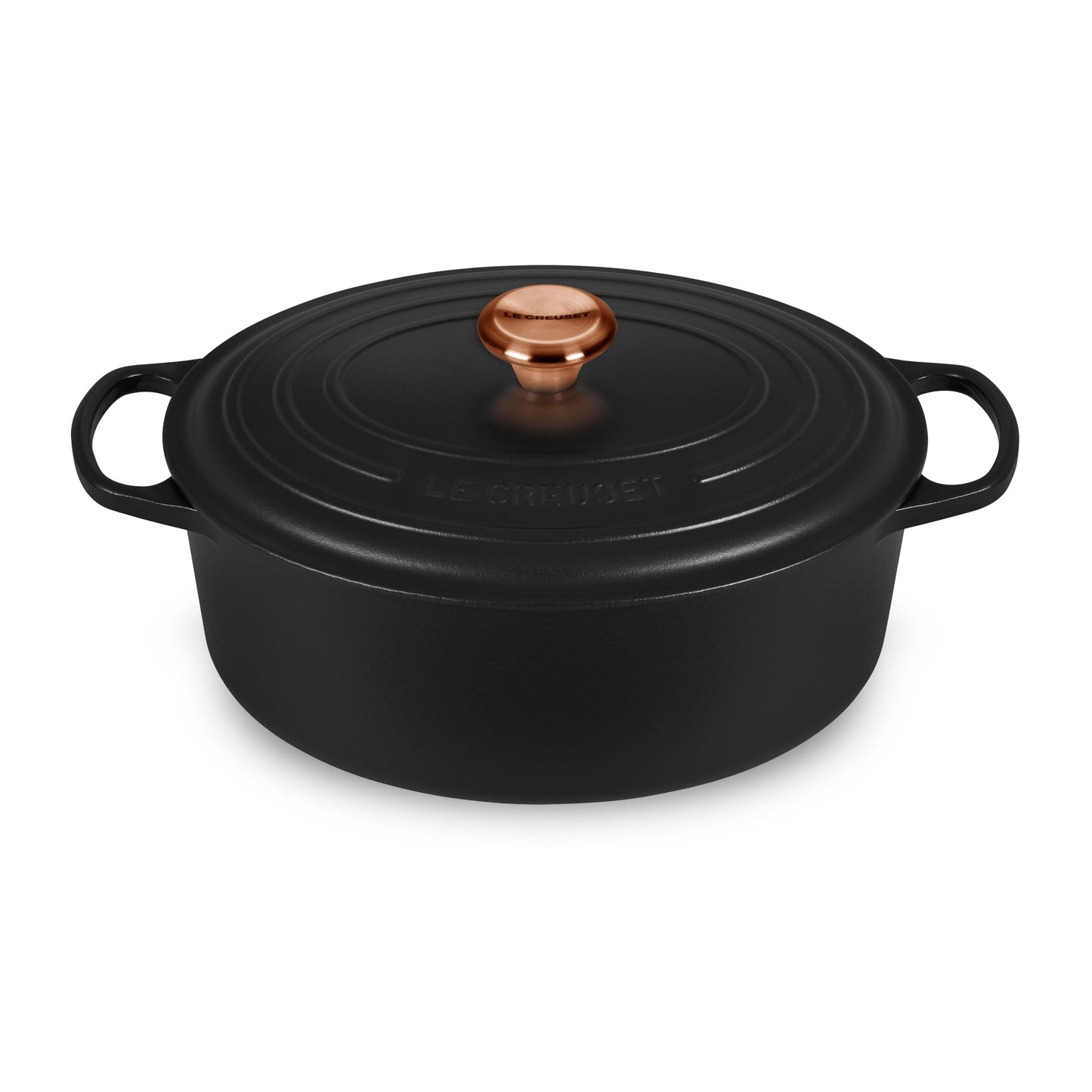 Signature Cast Iron 8-quart Licorice Oval Dutch Oven with Copper Knob