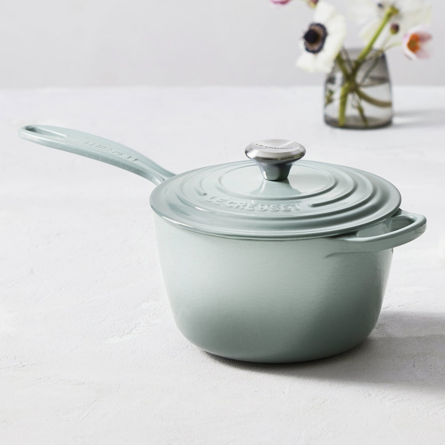 Signature Cast Iron 1.75-quart Sea Salt Saucepan