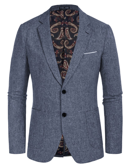 Blazer de sport décontracté pour homme, veste d'affaires légère à deux boutons 