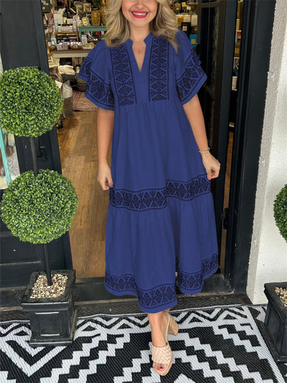 Boho-Maxikleid mit V-Ausschnitt für Damen (2 kaufen, kostenloser Versand)