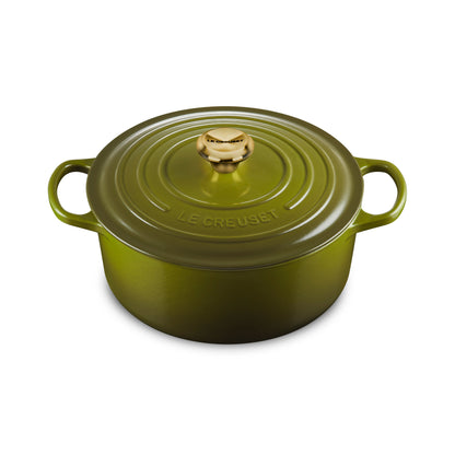 Signature Cast Iron 5.5-quart Olive Round Dutch Oven