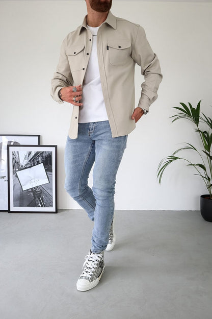 Veste chemise boutonnée pour homme (2 achats, livraison gratuite) 